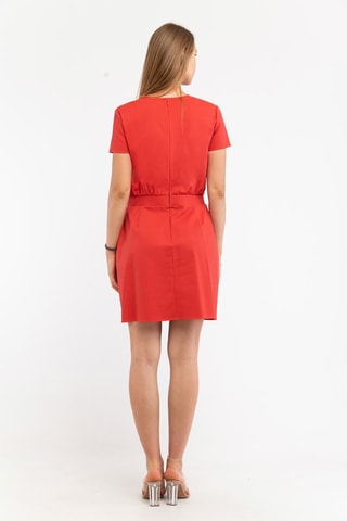Vestido recto con cinturón - Emporio Armani - Rosa