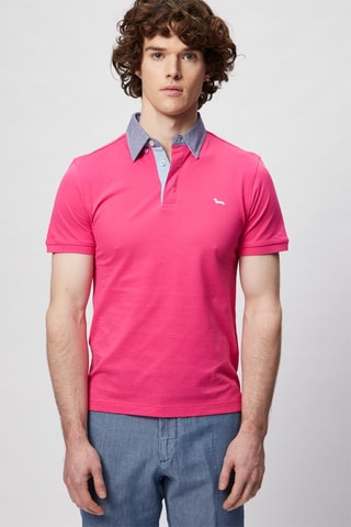 Polo - Harmont & Blaine - Blanco, azul y rosa