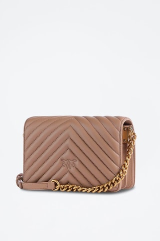 Bandolera de piel Love Click Mini - Pinko - Dorado y rosa