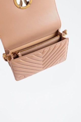 Bandolera de piel Love Click Mini - Pinko - Dorado y rosa