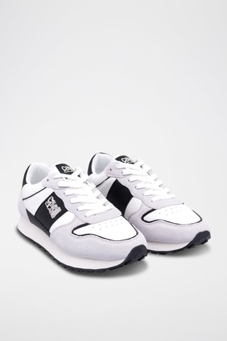 Zapatillas de nobuk - Blanco, azul y gris