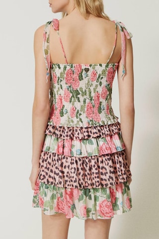 Minifalda - Twinset - Blanco, verde, marrón y rosa