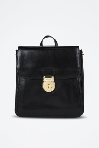 Mochila de piel Corsini - The Bridge - Negro y dorado