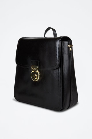Mochila de piel Corsini - The Bridge - Negro y dorado