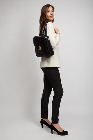 Mochila de piel Corsini - The Bridge - Negro y dorado