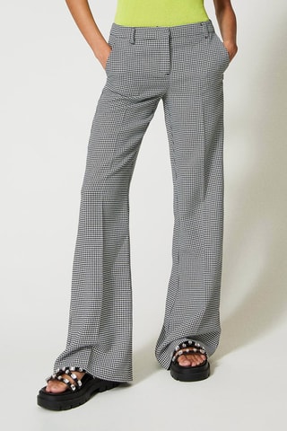 Pantalón flare - Twinset - Blanco y negro