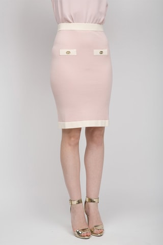Falda de tubo de talle alto - Twinset - Blanco y rosa