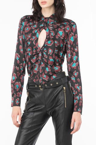 Camisa - Pinko - Negro, rojo y azul
