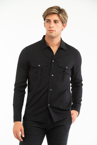 Camisa regular fit de lana virgen - Incotex - Azul