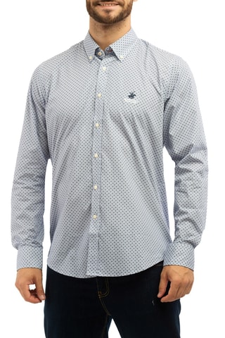 Camisa - Beverly Hills - Blanco y azul