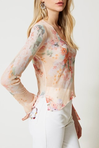 Jersey - Twinset - Verde, naranja y rosa