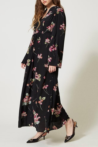 Vestido largo - Twinset - Negro, verde y rosa