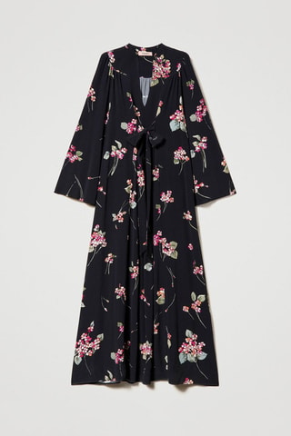 Vestido largo - Twinset - Negro, verde y rosa