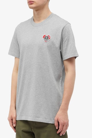 Camiseta Heart - Moncler - Blanco, negro, rojo y gris