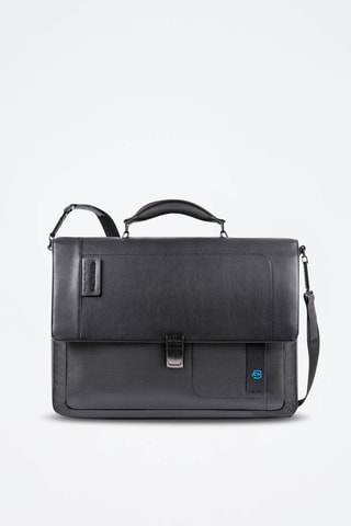 Funda para ordenador de piel - Piquadro - Negro