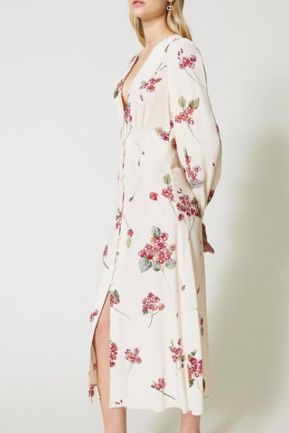 Vestido midi - Twinset - Blanco, verde y rosa