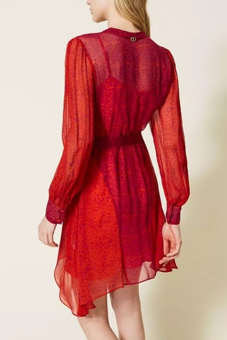 Vestido asimétrico - Twinset - Naranja y rosa