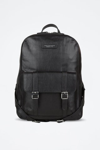 Mochila de piel Cesare - Negro y plateado