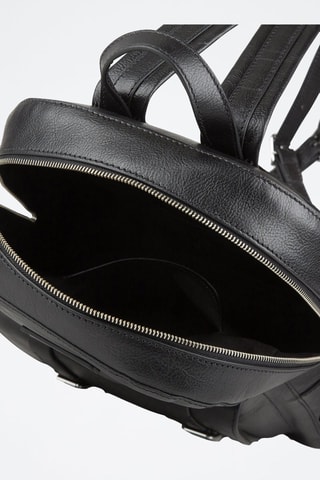Mochila de piel Cesare - Negro y plateado