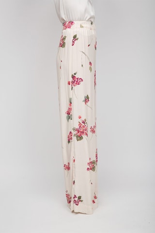 Pantalón palazzo de tiro alto - Twinset - Blanco, verde y rosa