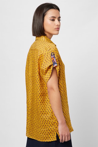 Camisa de ramio - Harmont & Blaine - Azul, amarillo, marrón y naranja