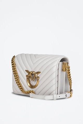 Bolso de mano de piel ovina Love Click Mini - Pinko - Gris