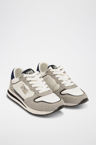 Zapatillas de nobuk - Negro y beige