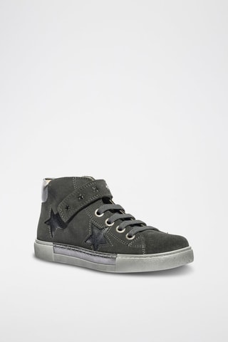 Zapatillas altas de piel Shade Piu’ - Plateado y gris