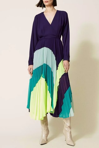 Vestido midi - Twinset - Azul y verde