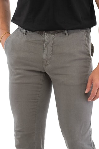 Pantalón slim fit de lino - Incotex - Gris