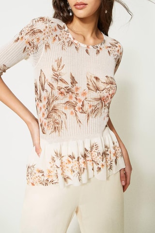 Jersey - Twinset - Blanco, beige y marrón
