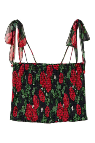 Crop top - Twinset - Negro, rojo y verde