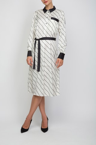 Vestido midi - Twinset - Blanco y negro