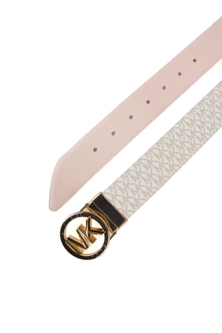 Cinturón de piel - Michael Kors - Blanco, dorado y gris
