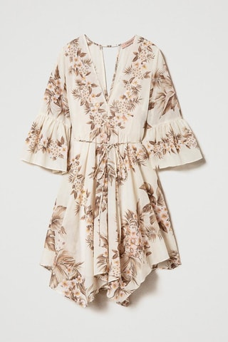 Vestido evasé - Twinset - Beige y marrón