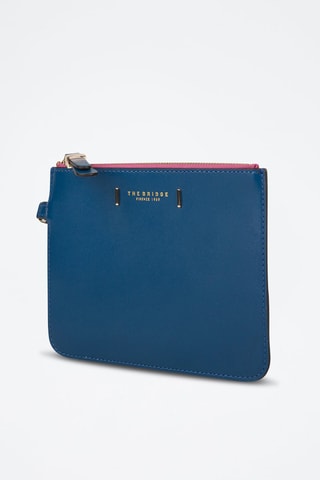 Bolso de mano de piel Chiara - The Bridge - Azul y dorado