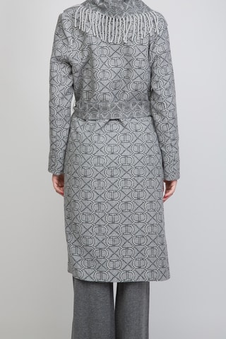 Abrigo de lana - Twinset - Blanco y gris