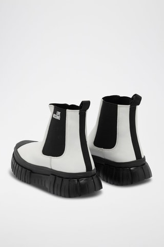 Botines de piel - Moschino - Blanco y negro