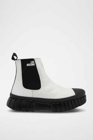 Botines de piel - Moschino - Blanco y negro