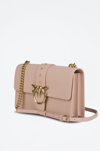 Bandolera de piel bovina Love One Classic - Pinko - Rosa