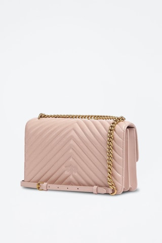 Bandolera de piel Classic Love - Pinko - Rosa