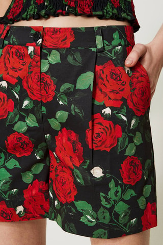 Short de tiro alto - Twinset - Blanco, negro, rojo y verde