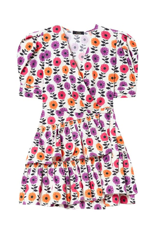 Vestido cruzado - Twinset - Blanco y rosa