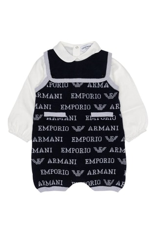Pelele de lana y camisa - Armani Collezioni - Blanco y negro