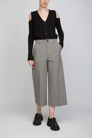 Pantalón 7/8 de tiro alto - Twinset - Negro y gris