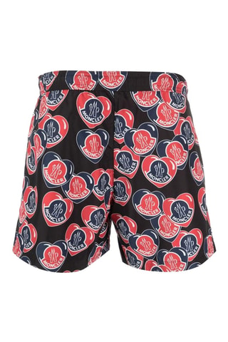 Bañador corto Heart - Moncler - Negro, rojo y azul