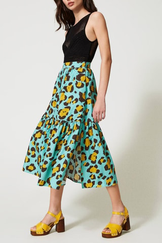 Falda midi - Twinset - Negro y azul