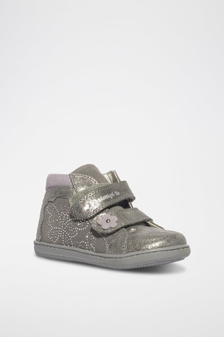 Botines de piel Baby Box - Blanco y gris