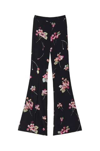 Pantalón palazzo de tiro alto - Twinset - Negro, verde y rosa