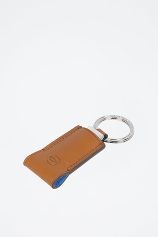 Llavero de piel con memoria USB - Piquadro - Marrón